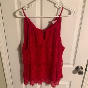 XXL Red lace spaghetti strap top